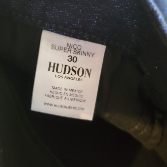 Hudson Nico super skinny midnight stellar metallic blue shimmer black jeans - Picture 5 of 11